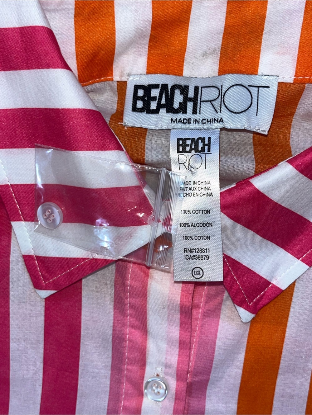 NWOT Beach Riot Women’s Alexa Cotton Front Button Shirt Size L/XL - Picture 6 of 9